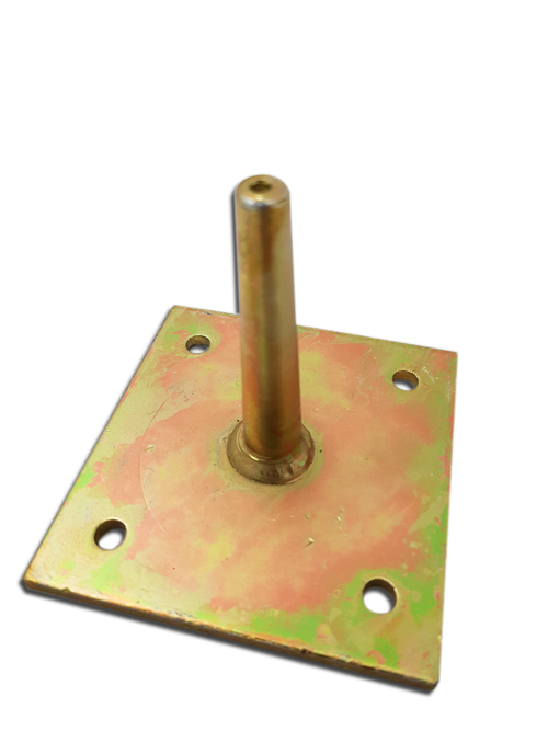 Aufnahmedorn mit Platte,100 x 100 x 5 mm, galv. verzinkt (Präsentationsdorn)