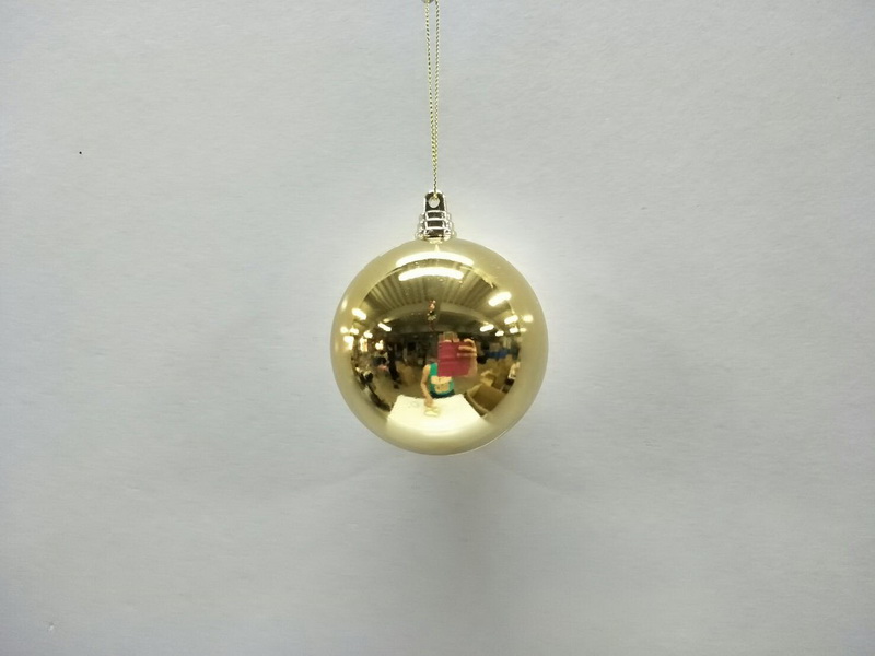 Christbaumkugel rund, gold glänzend, 8cm (80mm)