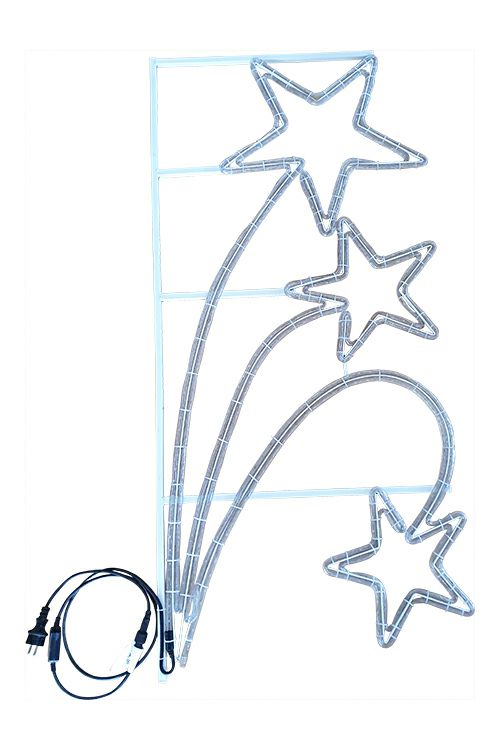 LED Lichtschlauchsterne in Stahlrahmen 144 x 68 cm, Zuleitung 1,5 m, warmweiß