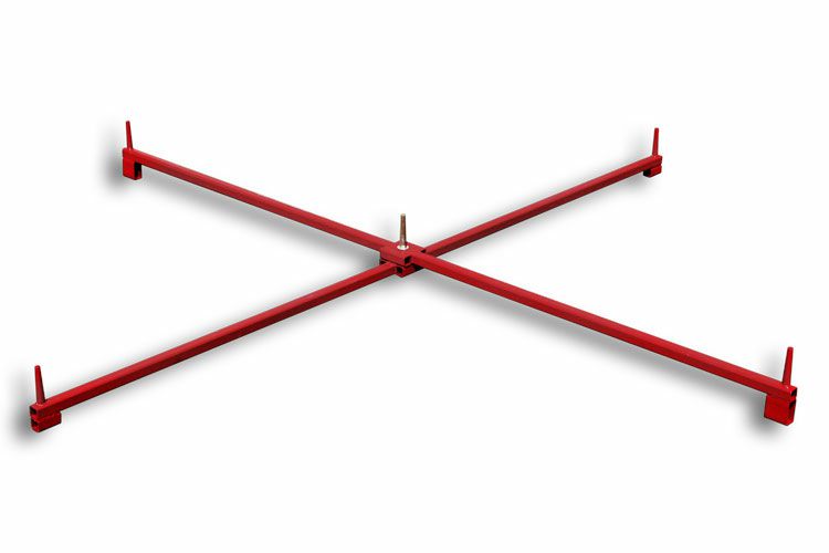 Ständersystem Scherenständer für 5 Bäume, 200 cm, rot lackiert
