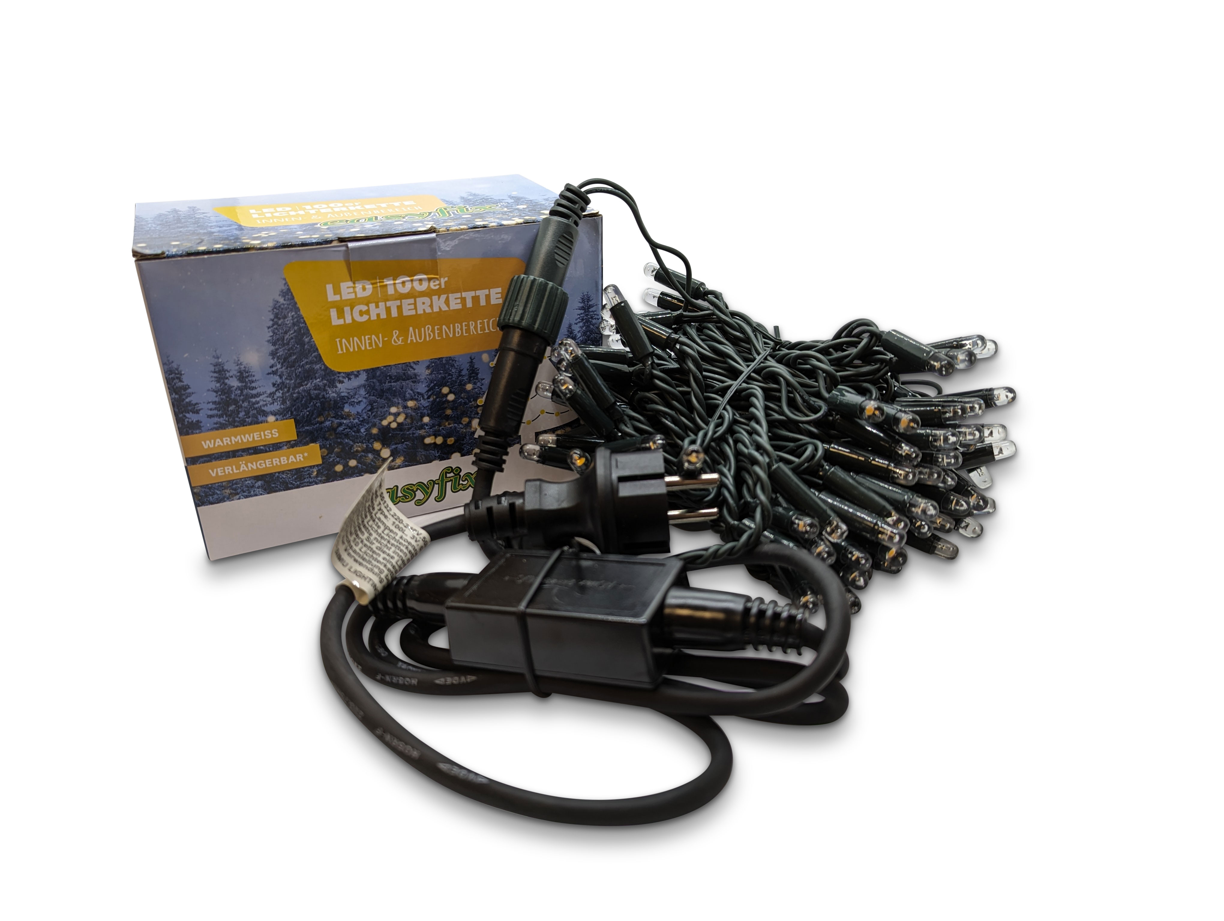 Lichterkette Außen & Innen, warmweiß, 100 LEDs