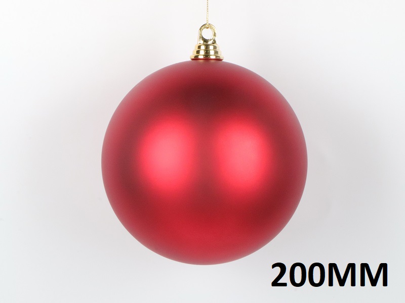 Christbaumkugel rund, rot, matt, 20cm (200mm)